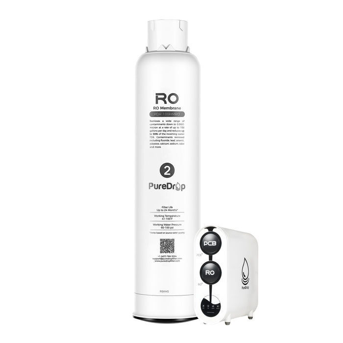 PureDrop PDR-100HMRO Replacement Water Filter, 0.0001-Micron RO Membrane for PDR-100HRO Under Sink RO Water Filtration System