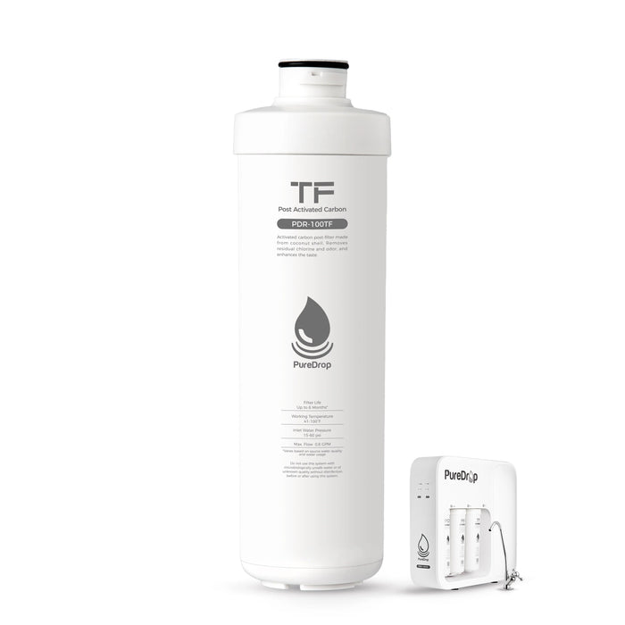 PDR-100TF Post Carbon Filter Replacement for PDR-100RO Tankless RO Water Filtration System | PureDrop