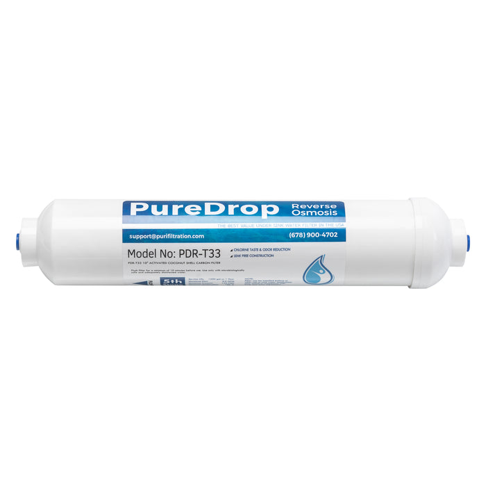PureDrop PDR-T33 5th Stage Inline Post Carbon Filter Replacement Cartridge