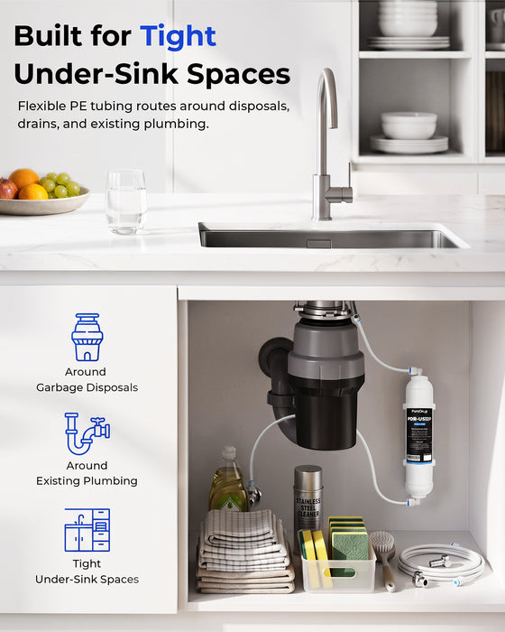 PureDrop PDR-US12P-PE Under Sink Water Filter System with PE Tubing