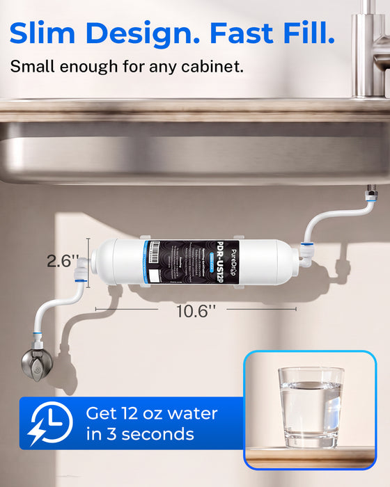 PureDrop PDR-US12P-PE Under Sink Water Filter System with PE Tubing