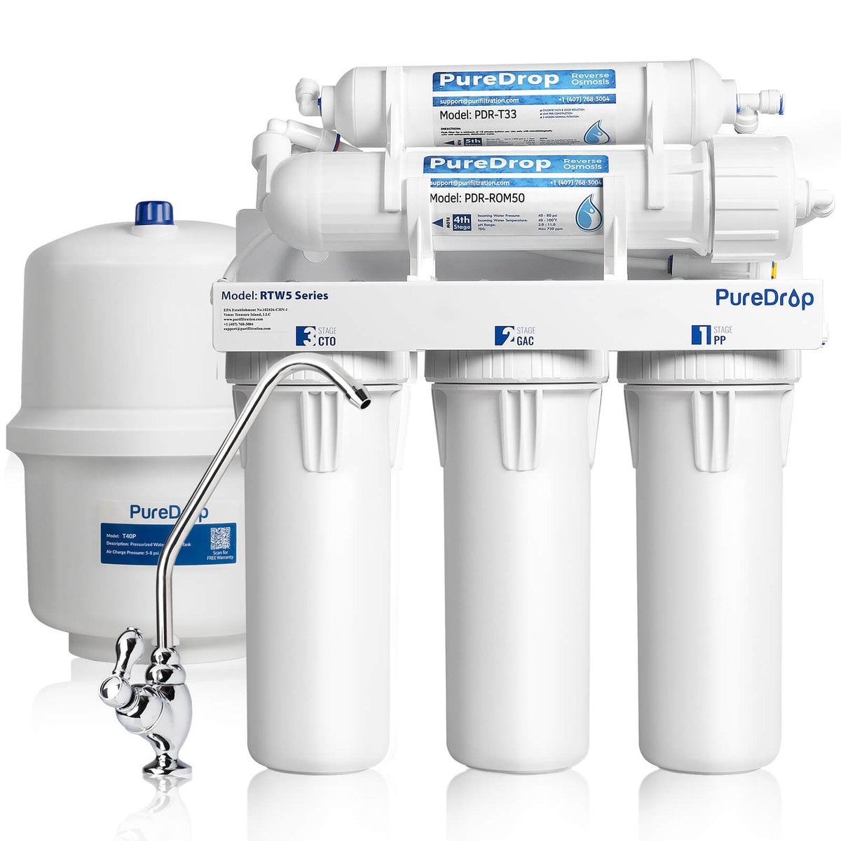 5 Stage Home Drinking Reverse Osmosis System PLUS 5 Stage Home Drinking Reverse Osmosis System PLUS
