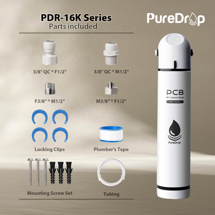 PDR-16KCU 16K Gallons Capacity Under Sink Ultrafiltration Composite Water Filter | PureDrop