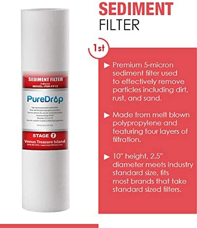PDR-F7RO Replacement Water Filter for 50GPD Reverse Osmosis System 1-year Sets | PureDrop