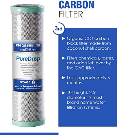 PDR-F7RO Replacement Water Filter for 50GPD Reverse Osmosis System 1-year Sets | PureDrop